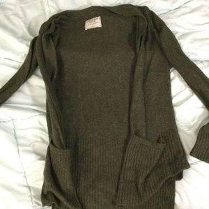 Abercrombie & Fitch Dark Green Long Cardigan Small